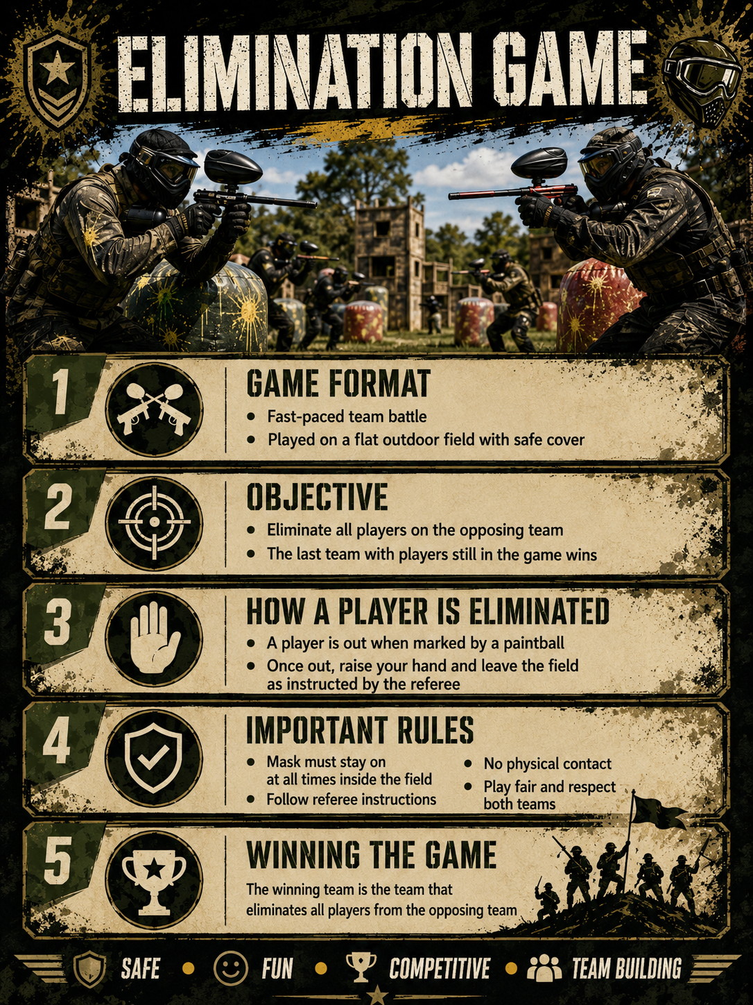 Paintball game in Da Nang elimination format poster